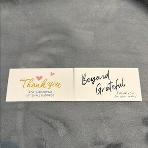 50 Thank You Cards - Heart and Script Design